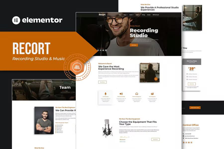 RECORT – RECORDING STUDIO ELEMENTOR TEMPLATE KIT